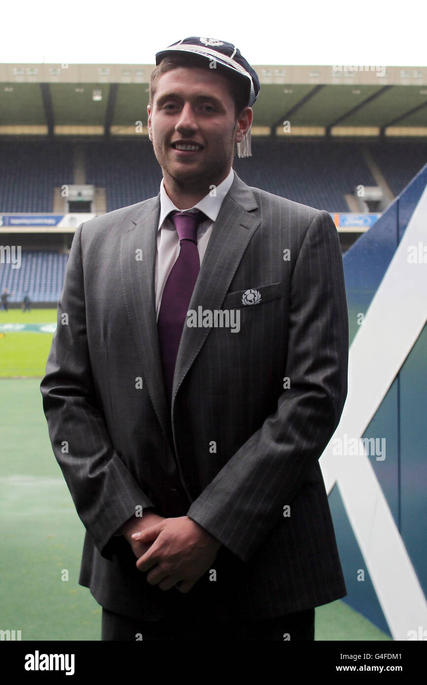 Scotland's Jack Cuthbert with his first caps at Murrayfield Stock Photo