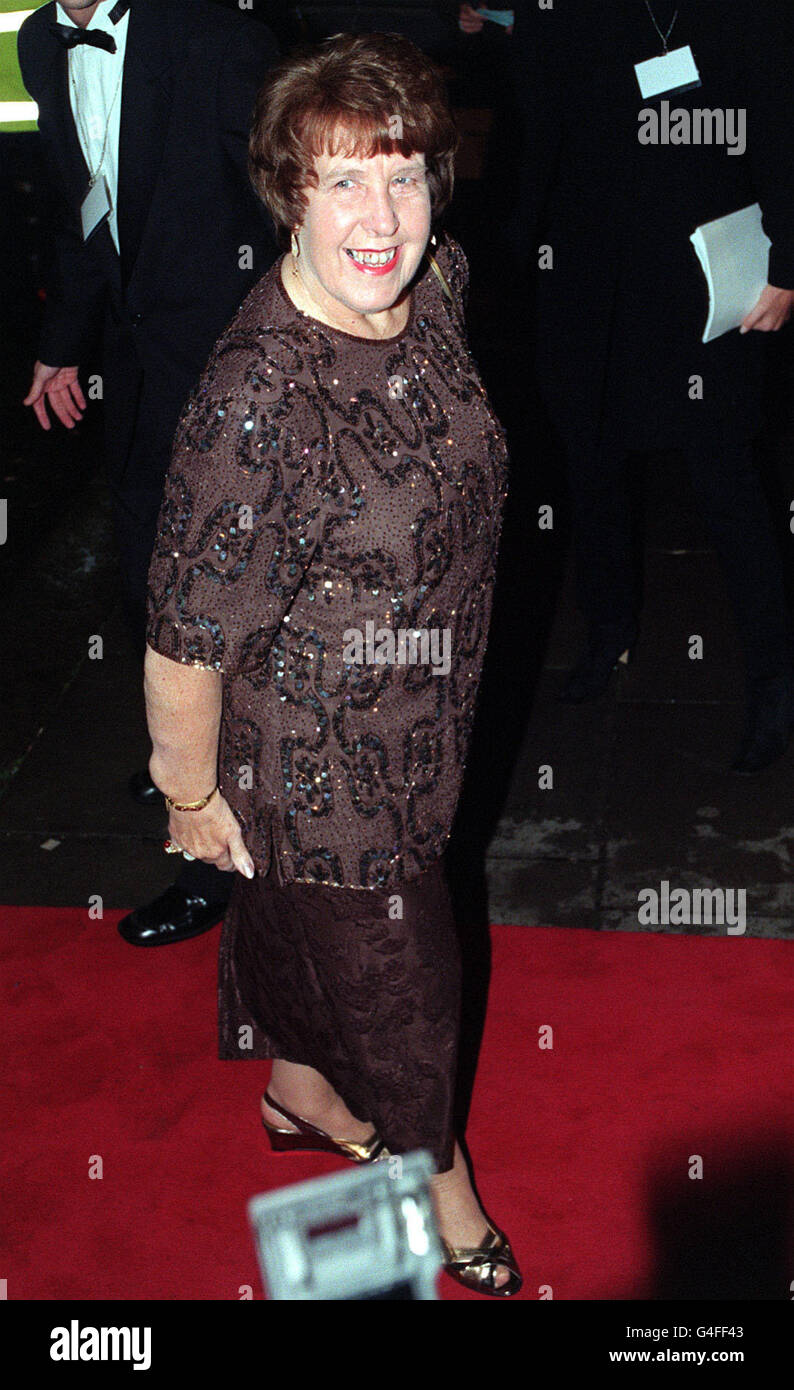 PA News 27/10/98 Actress Kathy Staff, who plays Nora Batty in BBC-1's 'Last Of the Summer Wine', arrives at the Royal Albert Hall in London for the National Television Awards. Stock Photo