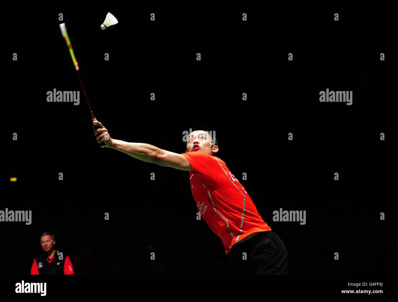 China's Lin Dan on his way to defeating Malaysia's Lee Chong Wei in the