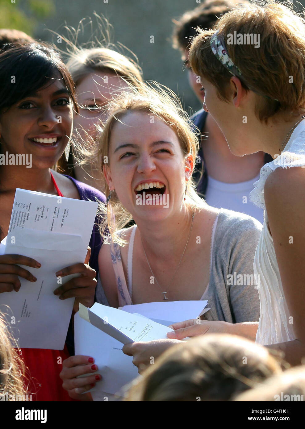 A-level results. Students celebrate their A Level results at Brighton ...