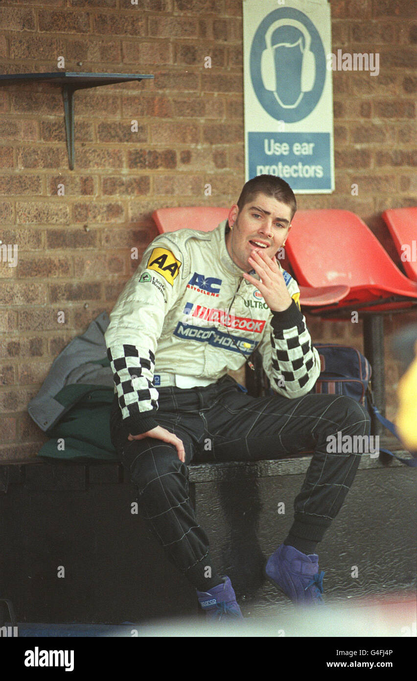 SHANE LYNCH/BOYZONE DONNINGTON DRIVING Stock Photo