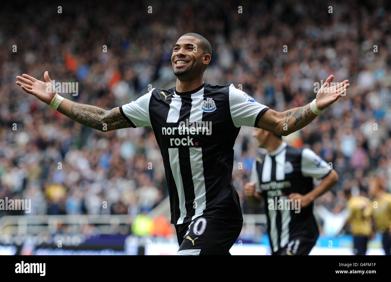 Newcastle United's Leon Best celebrates scoring during the Barclays