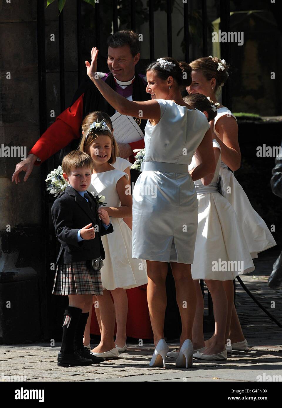 Maid of Honour Dolly Maude and Bridesmaids arriving for the wedding of Zara  Phillips and Mike Tindall Stock Photo - Alamy