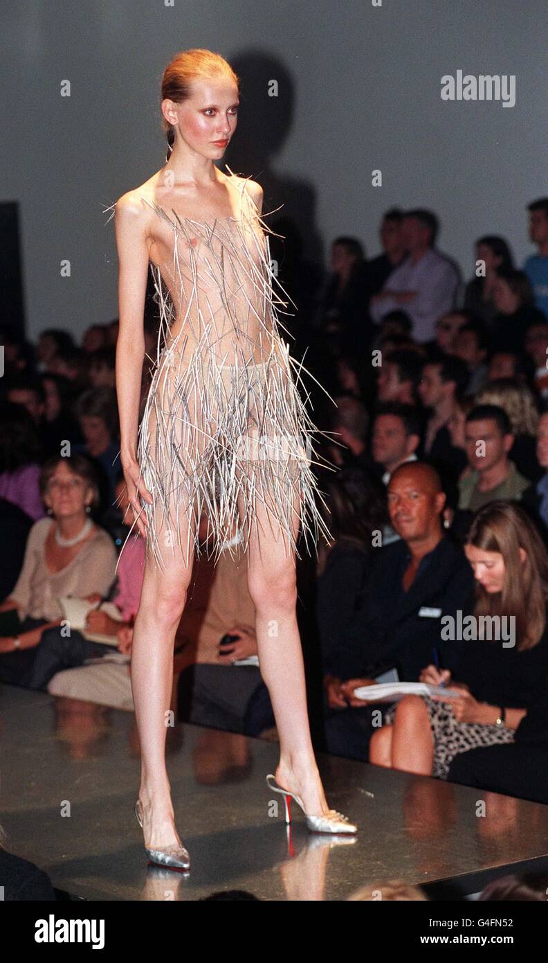 One of the more outrageous designs from Julien MacDonald's show during London Fashion Week. Stock Photo