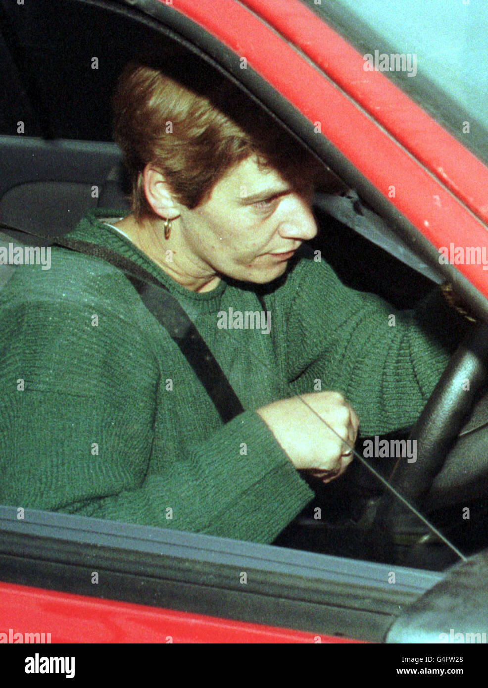 Barbara Stone, sister of Michael Stone, arriving at Maidstone Crown Court this morning (Wednesday), where her brother stands trial charged with the murder of Lin Russell and six-year-old daughter Megan and the attempted murder of Josie, who were all attacked as they walked along a country lane in Chillenden, near Canterbury, Kent, on July 9, 1996. Photo by David Giles/PA. See PA story COURTS Josie Stock Photo