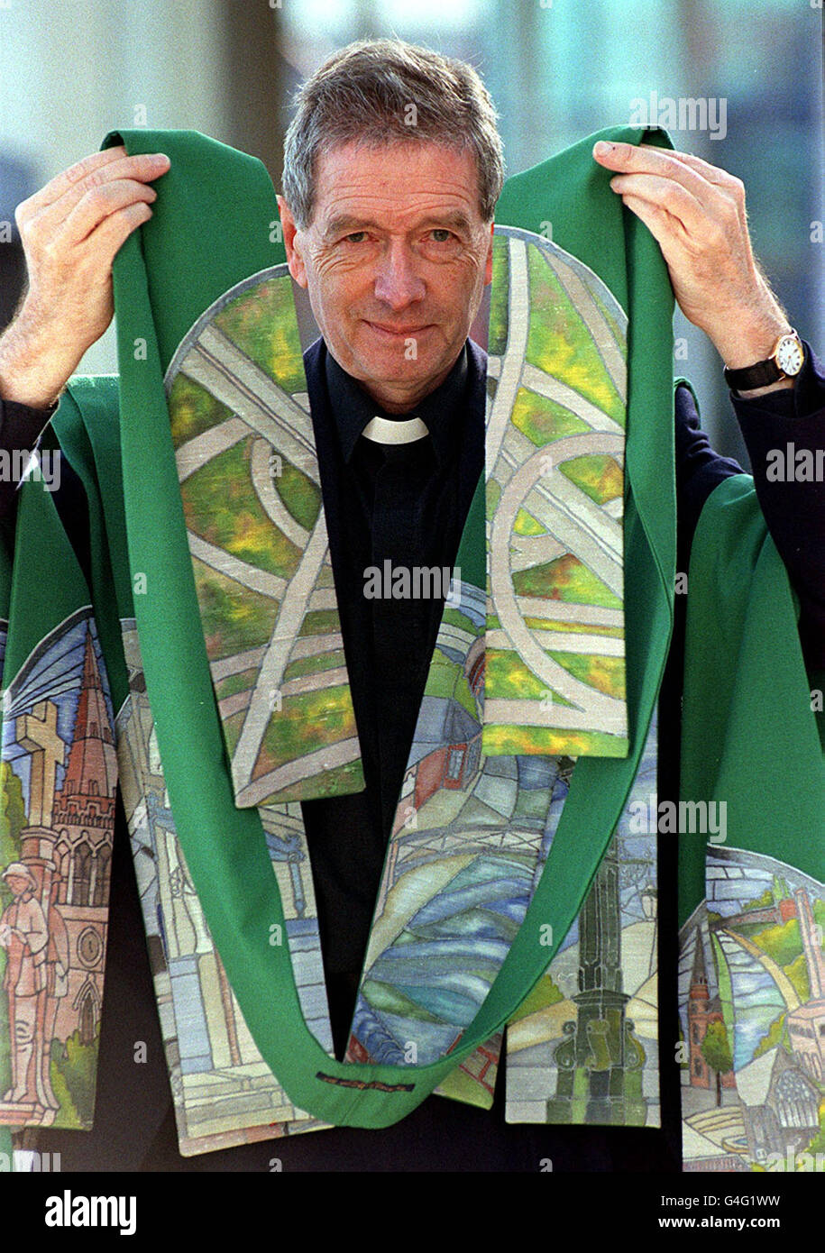 The Venerable John Barton, Archdeacon of Aston, Birmingham, shows off a