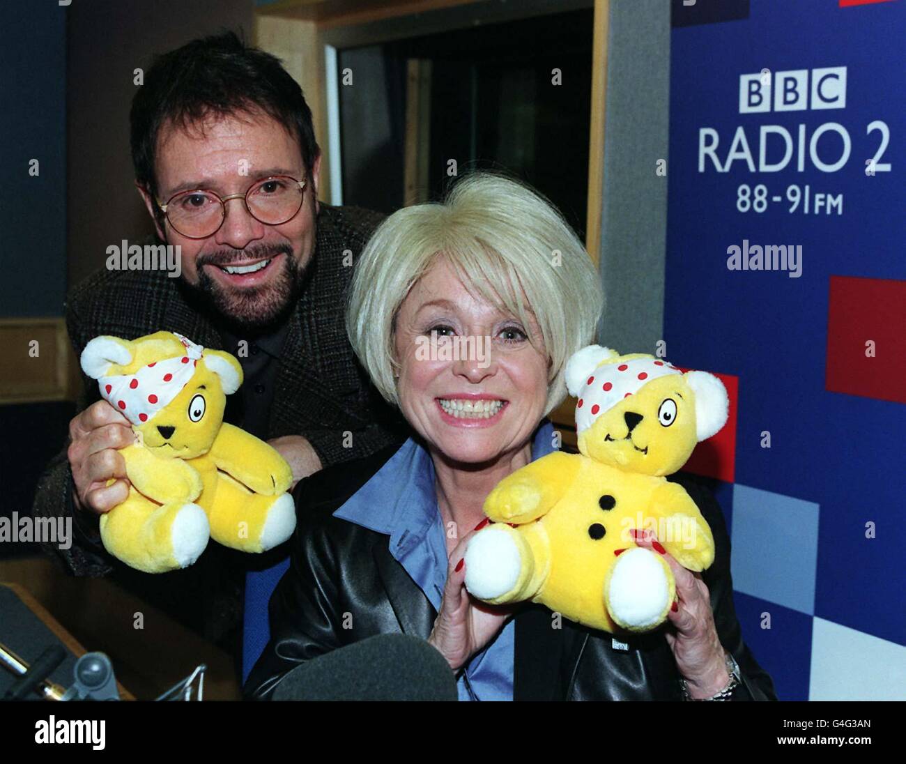 Singer Sir Cliff Richard and actress Barbara Windsor at Broadcasting House in London today (Friday) as this year's Children In Need appeal gets under way. Photo by Peter J Jordan/PA Stock Photo
