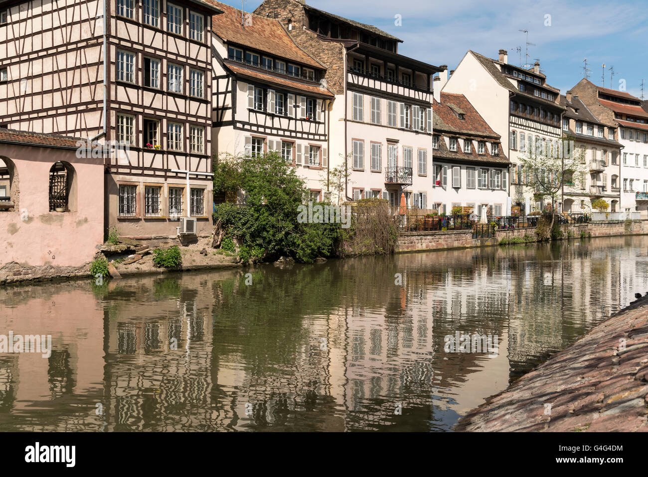 timber-framed homes of the Historic quarter La Petite France, Strasbourg,  Alsace, France Stock Photo