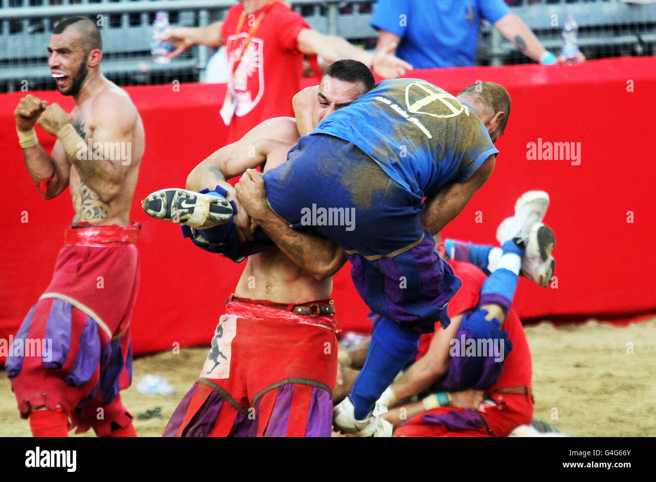 Calcio Storico fiorentino,florence,game of historic Florentine football Azzurri Rossi Piazza