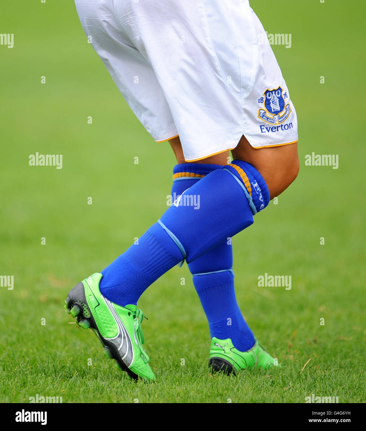 General view of an Everton Ladies players shorts, socks and football boots Stock Photo