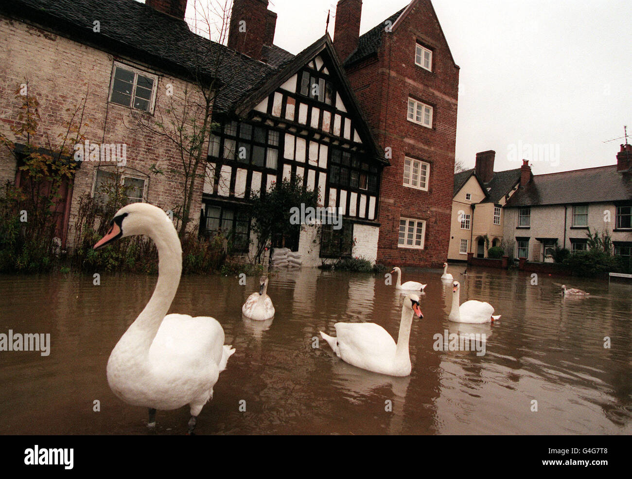The scene in UptonUponSevern in Worcestershire, as the town remains