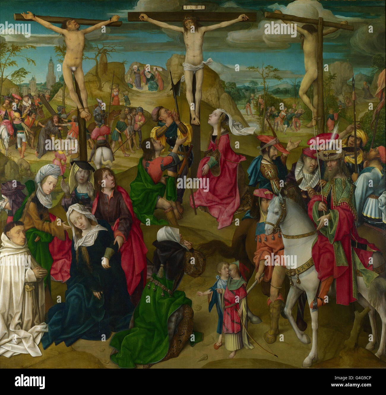 Master of Delft - The Crucifixion- Central Panel Stock Photo