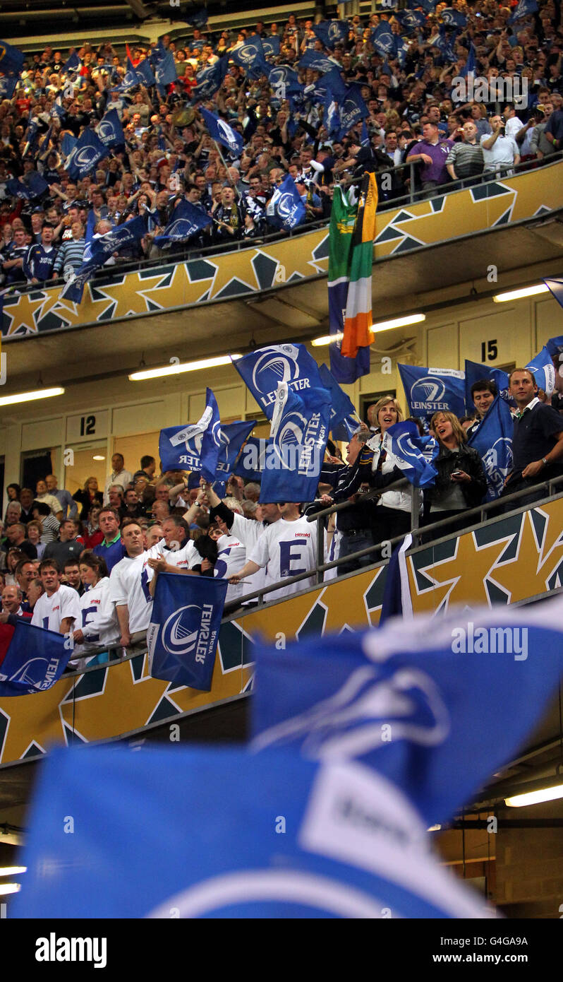 Leinsters fans heineken cup final millennium stadium hires stock