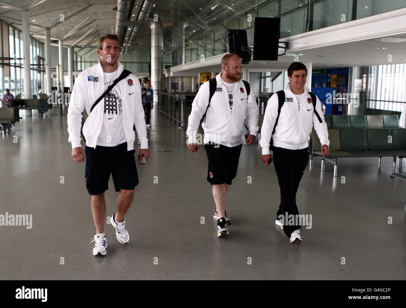 Rugby Union England Depart From Heathrow Airport Stock Photo Alamy