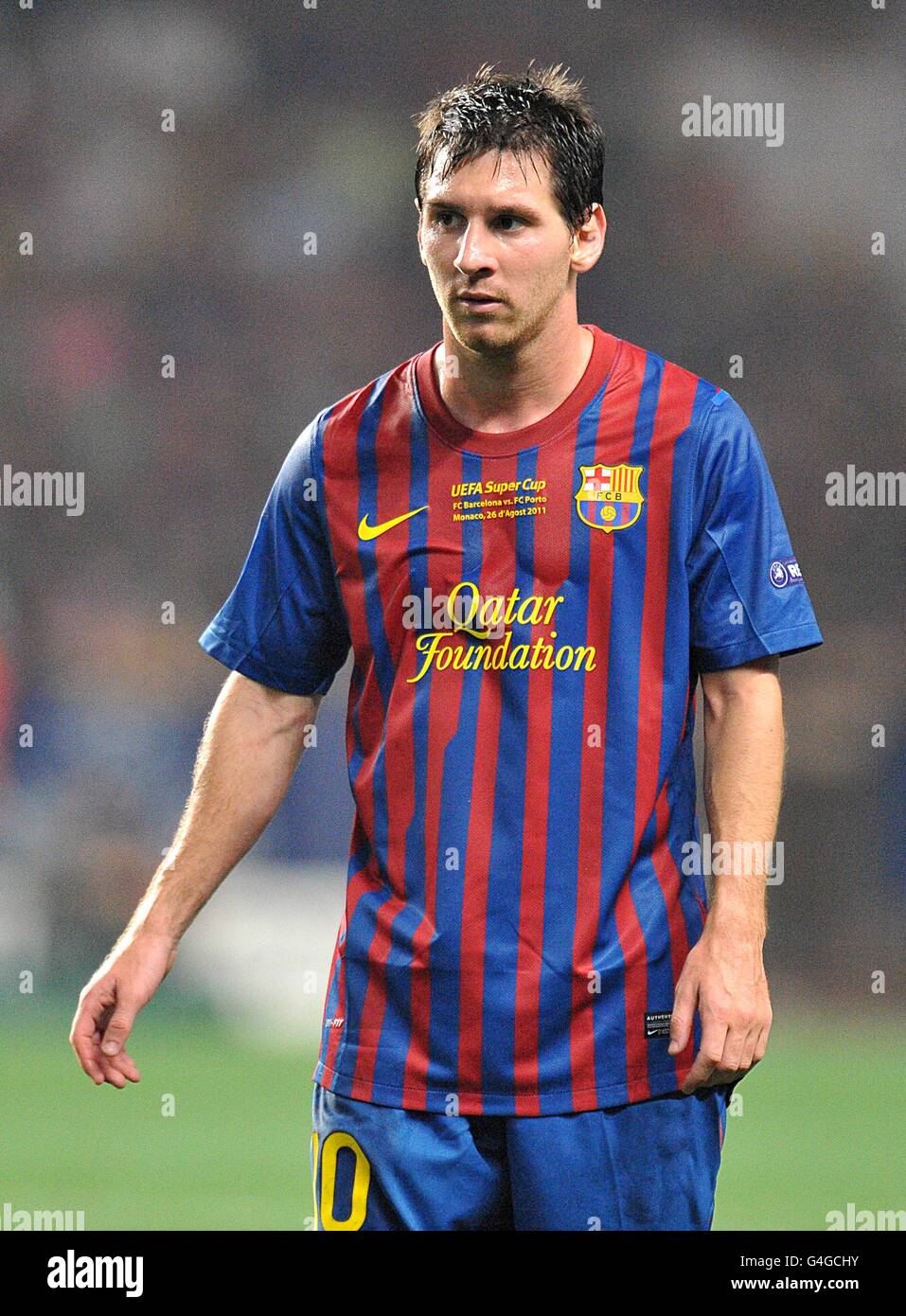 Soccer - UEFA Super Cup - Final - Barcelona v FC Porto - Stade Louis II.  Lionel Messi, Barcelona Stock Photo - Alamy