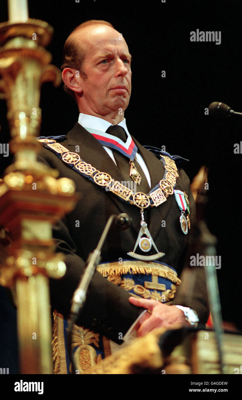 Pa News Photo 10 6 92 The Duke Of Kent Smiles As Free Masons Put On