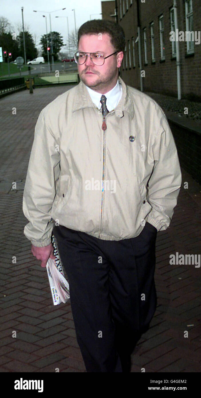 Former RN petty officer Anthony Burstow, arrives at Bracknell Magistrates' Court, where he is due to be sentenced today (Monday) after being convicted in November of stalking Tracey Morgan. Burstow was jailed for three years in 1996 at Reading Crown Court for causing her psychological GBH. Watch for PA story. edi/Photo Tim Ockenden/PA Stock Photo