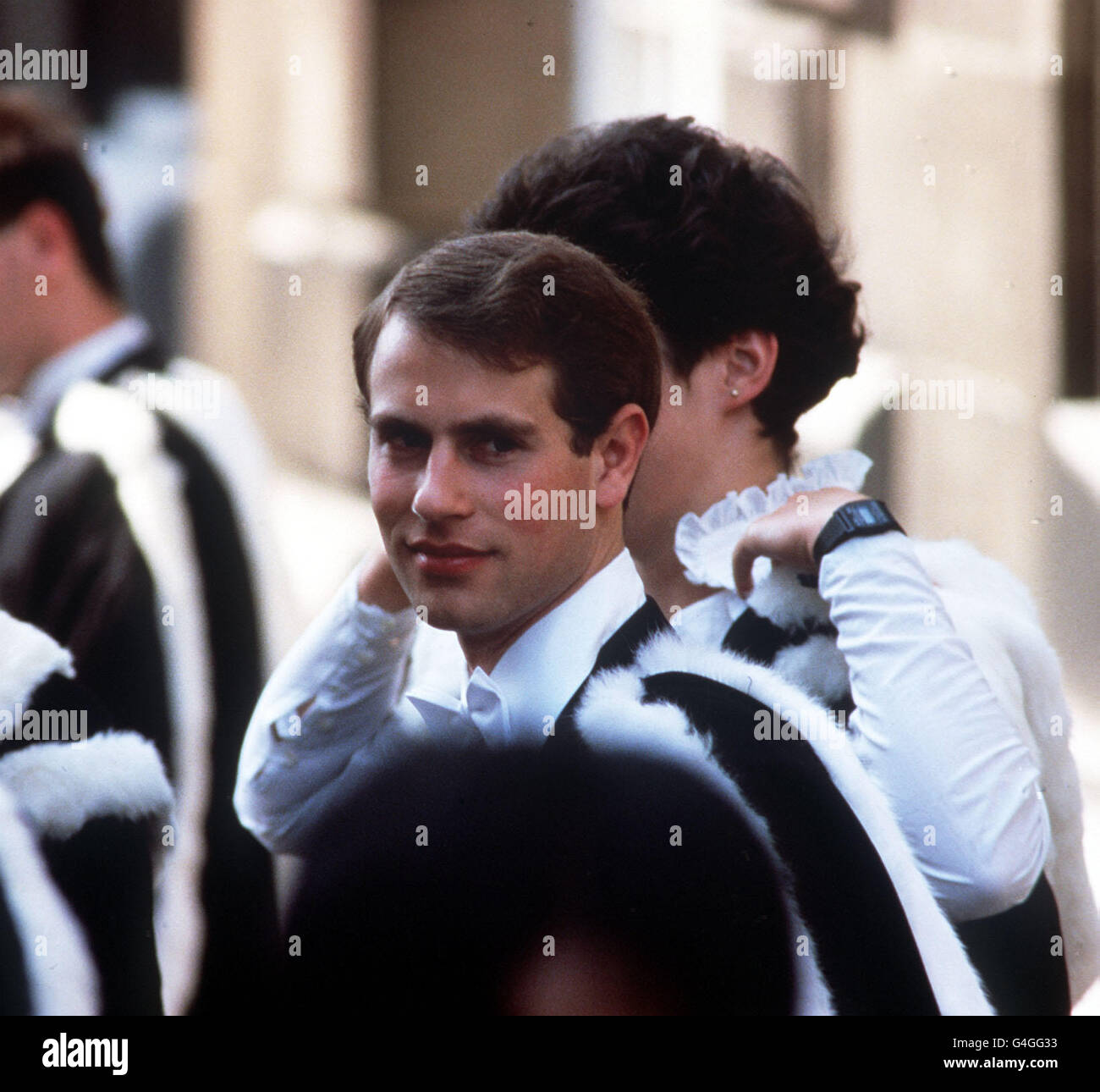 PA NEWS PHTO 28/6/86 HRH Prince Edward in his graduation day robes as he graduated from