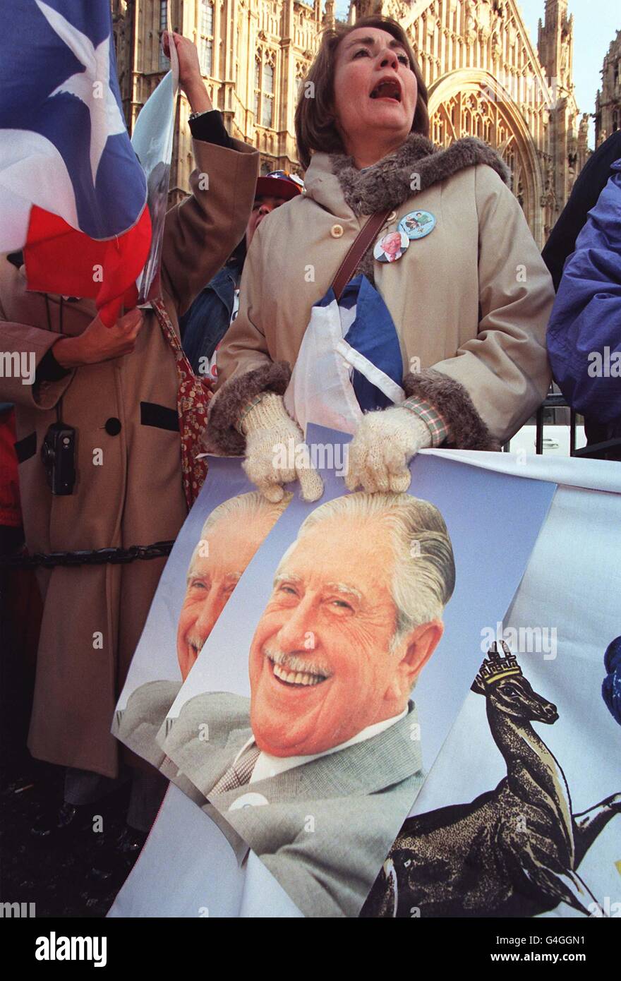 Pinochet Demonstrators Stock Photo