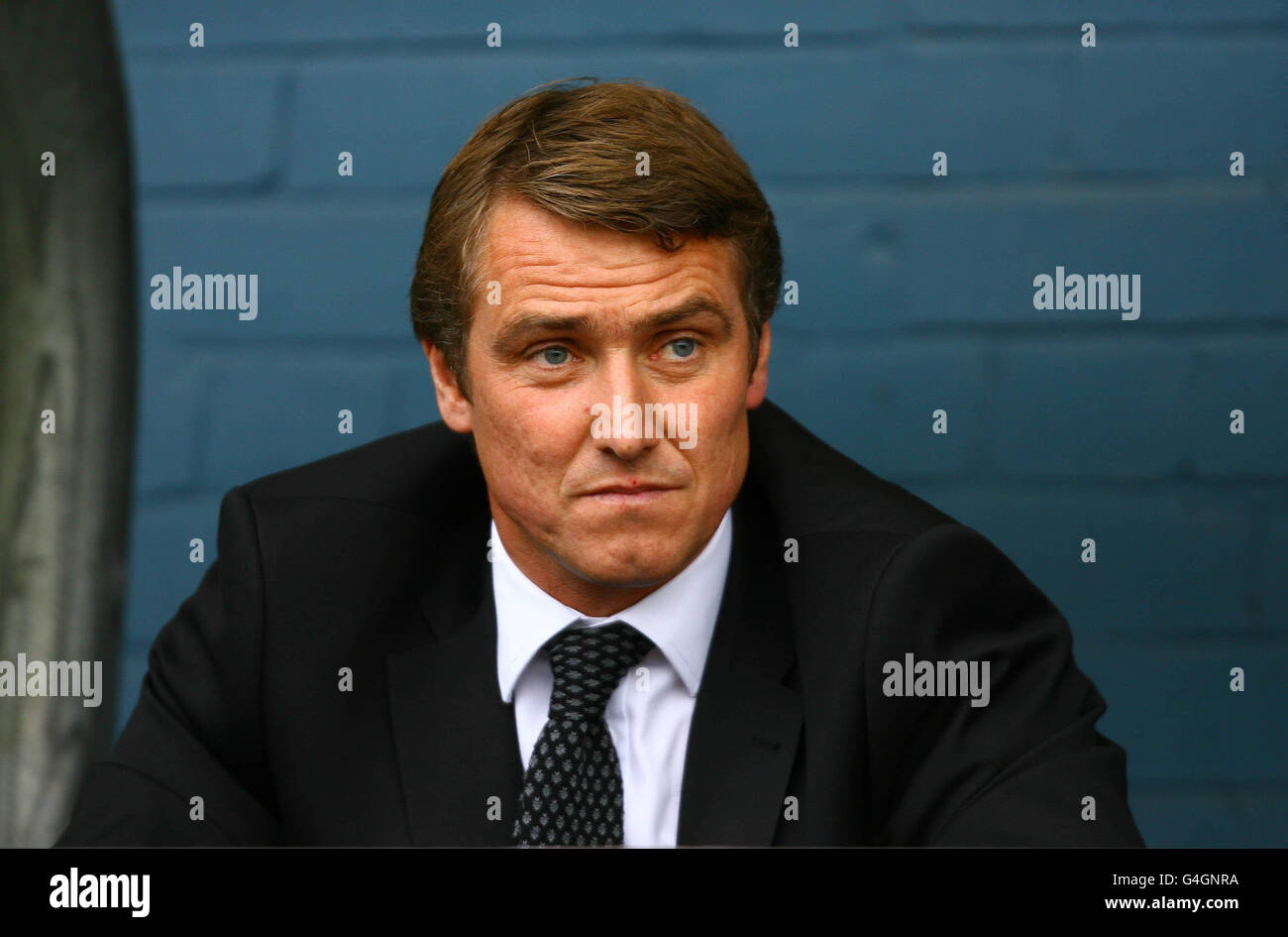 Huddersfield Town's manager Lee Clark during the npower Football League One match at Boundary Park, Oldham. Stock Photo