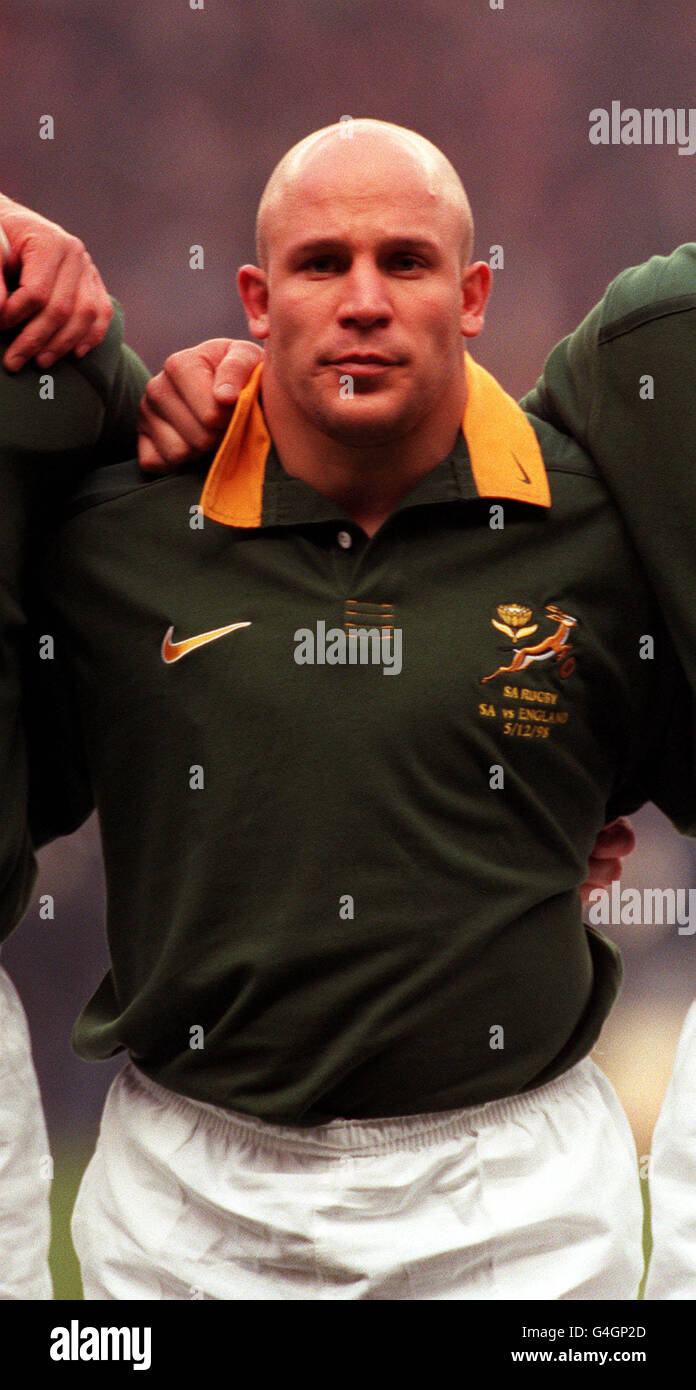 SOUTH AFRICAN RUGBY TEAM. PA NEWS PHOTO 18/12/98 JAMES DALTON OF THE SOUTHAFRICAN RUGBY TEAM THAT TOURED THE UK TOWARDS THE END OF 1998. Stock Photo