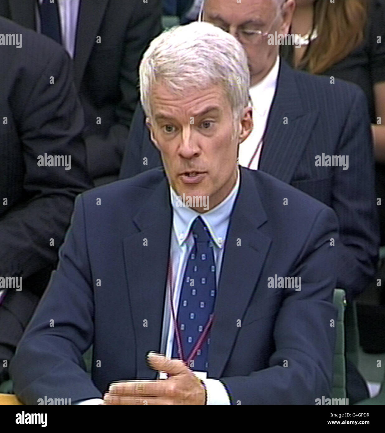 News International's former director of legal affairs Jonathan Chapman appears before the Commons Culture, Media and Sport committee, as the probe into the phone-hacking scandal is resumed following the summer recess. Stock Photo