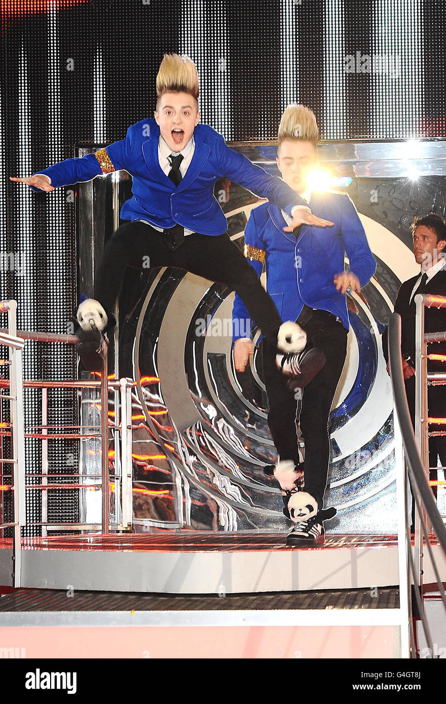 Jedward are voted out of the Big Brother house at Elstree Studios in London. Stock Photo