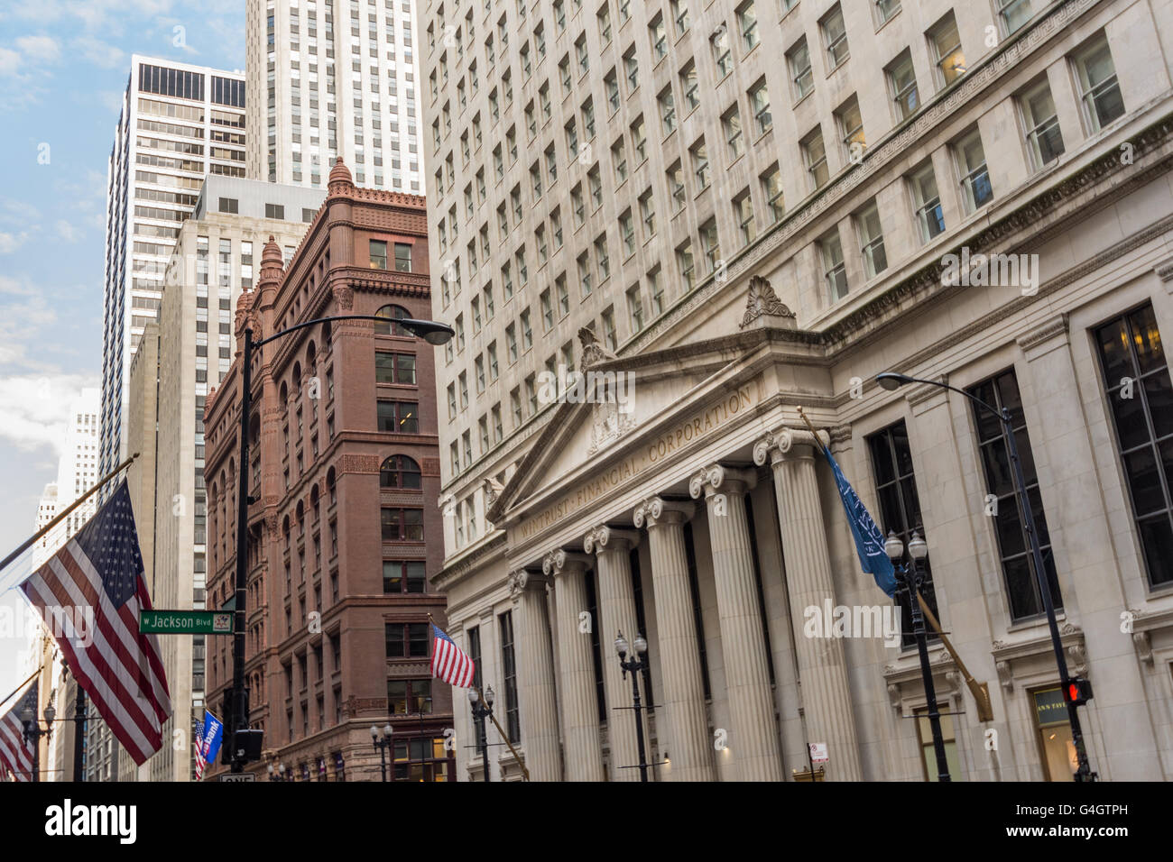 Chicago - March 14, 2015: Federal Reserve Bank of Chicago (informally the Chicago Fed) on La Salle Street. Stock Photo