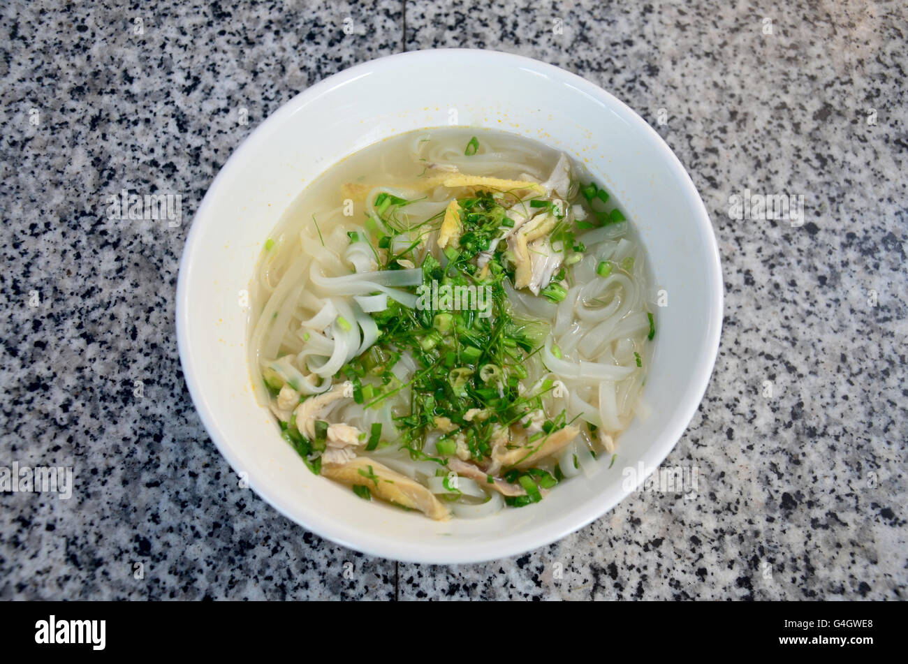 Vietnamese noodle soup with chicken vietnam style called Pho served