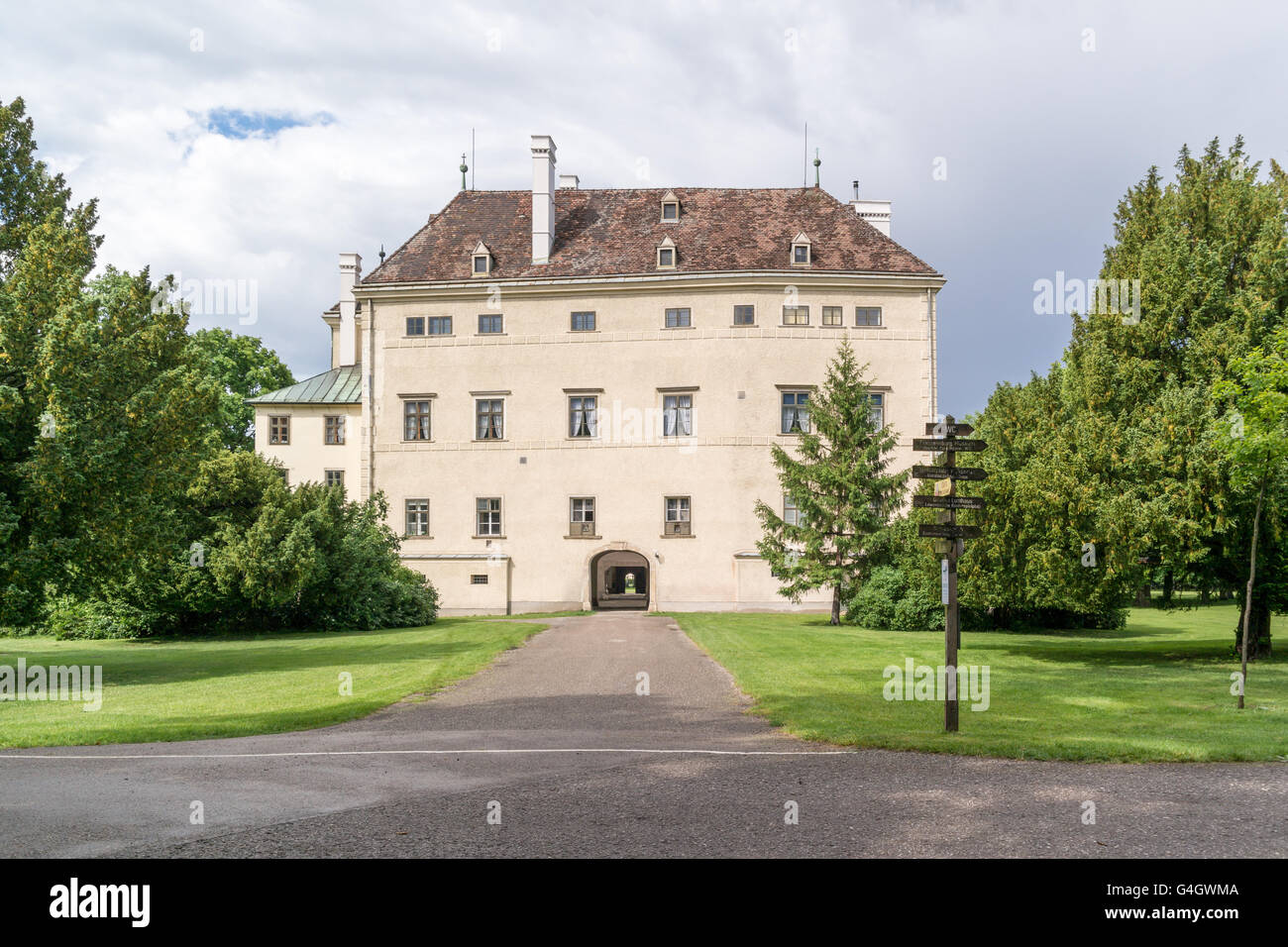 Altes Schloss or Old Castle in Laxenburg castle gardens near Vienna, Lower Austria Stock Photo