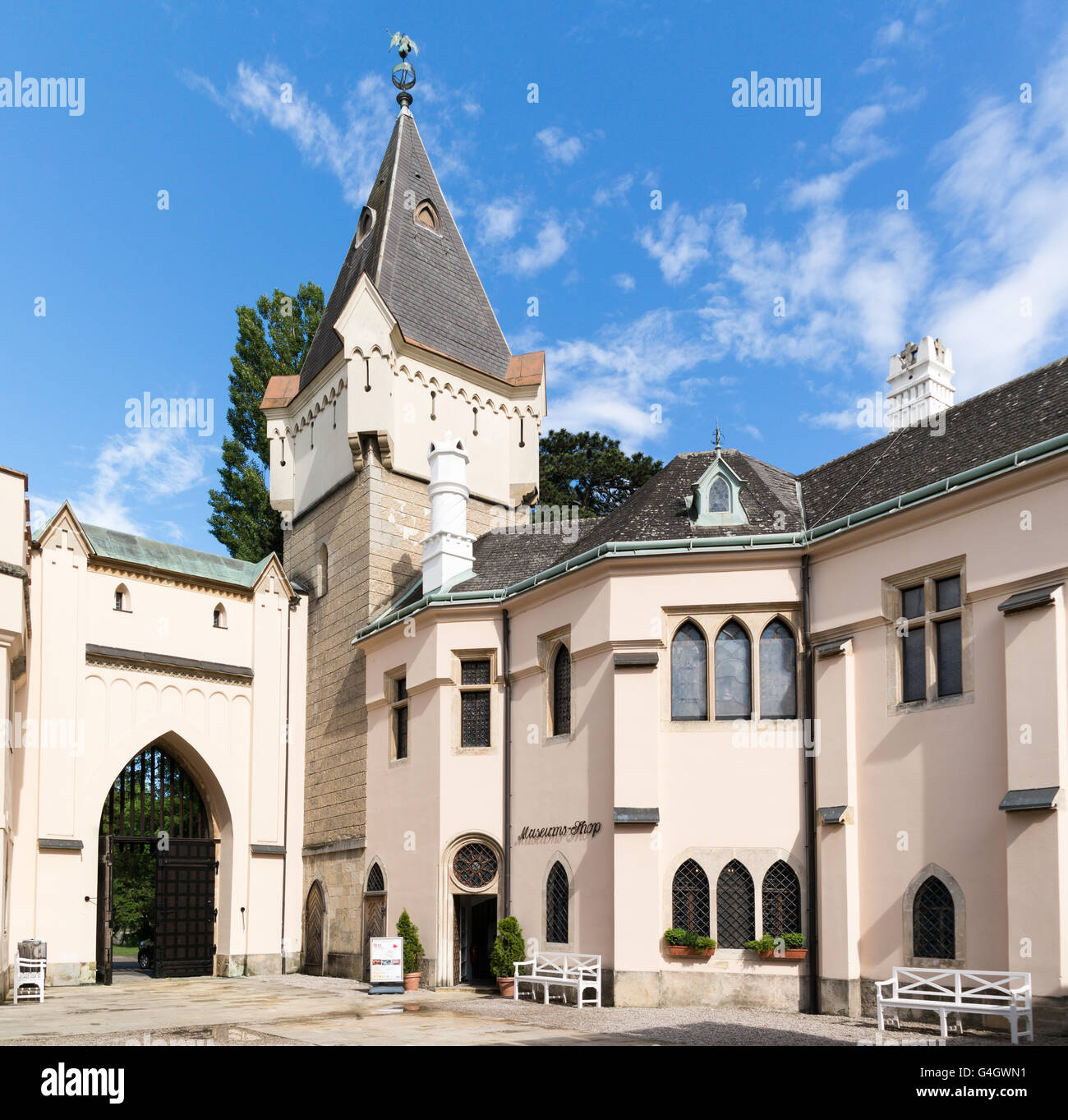 Courtyard of Franzensburg Castle in Laxenburg castle gardens near Vienna, Lower Austria Stock Photo