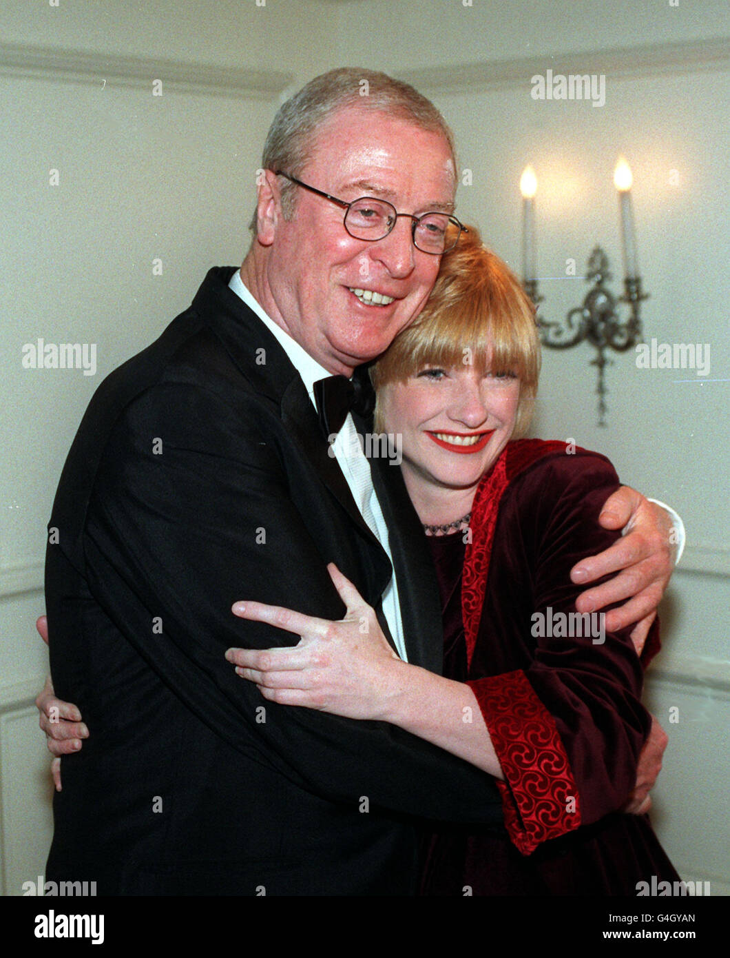 Two of the stars of 'Little Voice' Michael Caine and Jane Horrocks arrive at the Savoy hotel in London for Evening Standard British Film Awards for 1998. Stock Photo