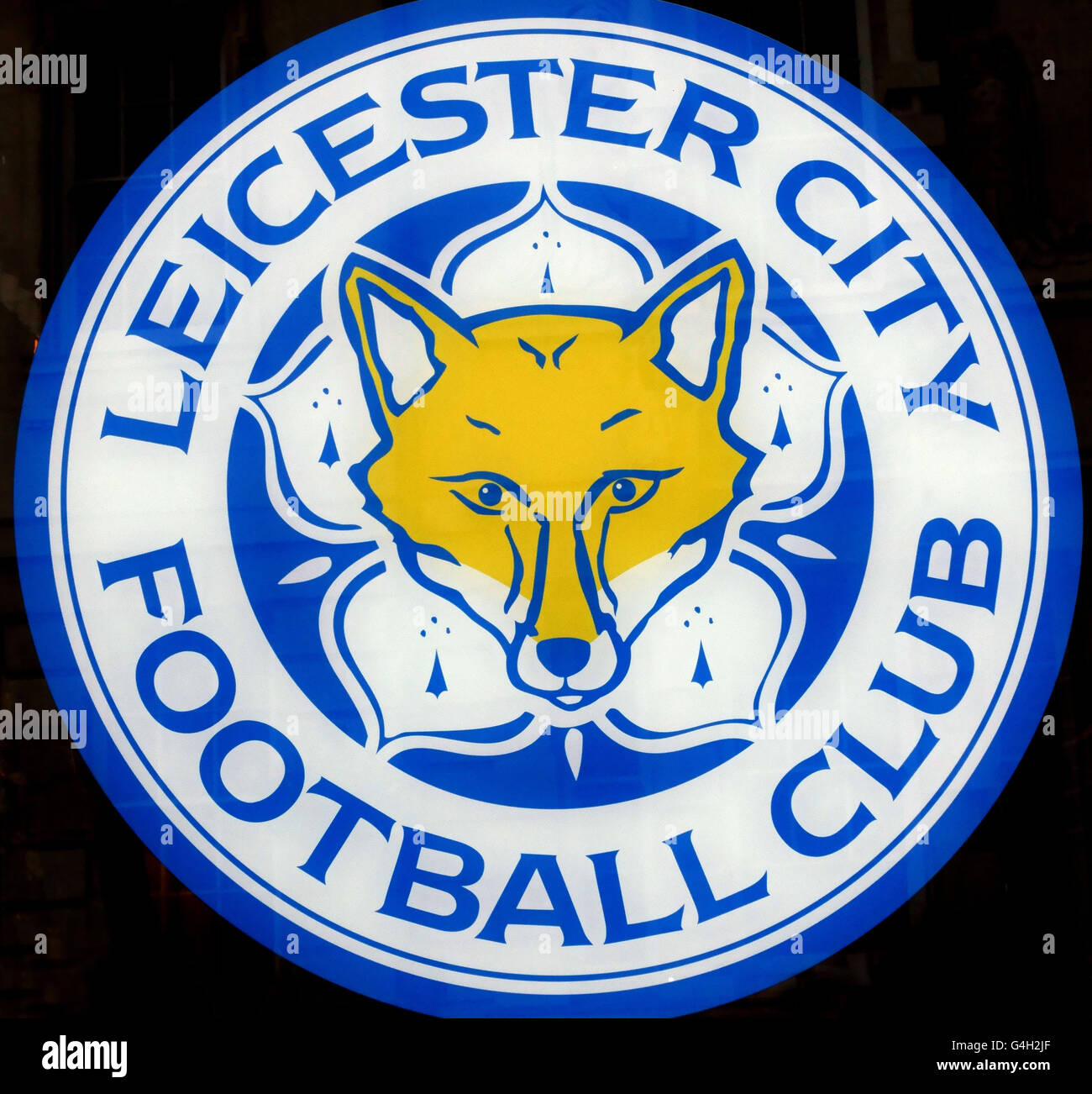 Logo of Leicester City Football Club, Premiership Champions 2015-2016, Leicester, England Stock Photo