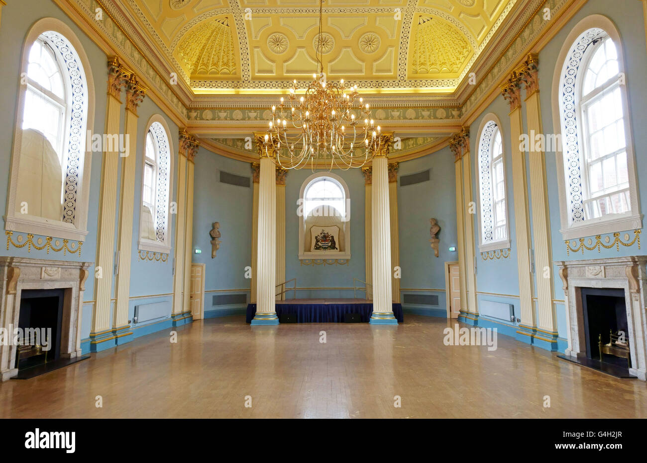 Ballroom in Town Hall, Newark-on-Trent, Nottinghamshire, England designed by York architect John Carr Stock Photo