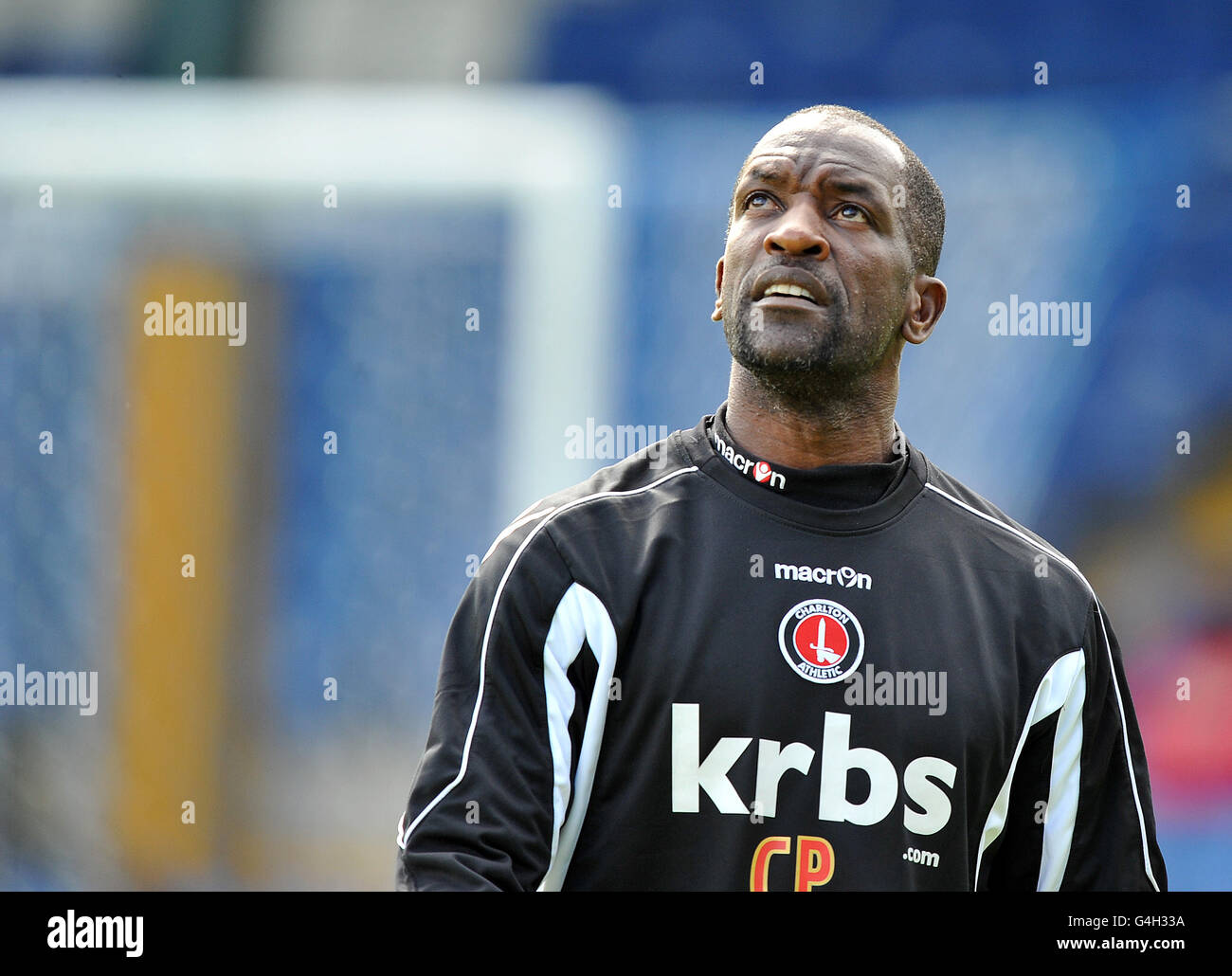 Charlton Athletic's Manager Chris Powell during the npower Football League One match at Gigg Lane, Bury. Stock Photo