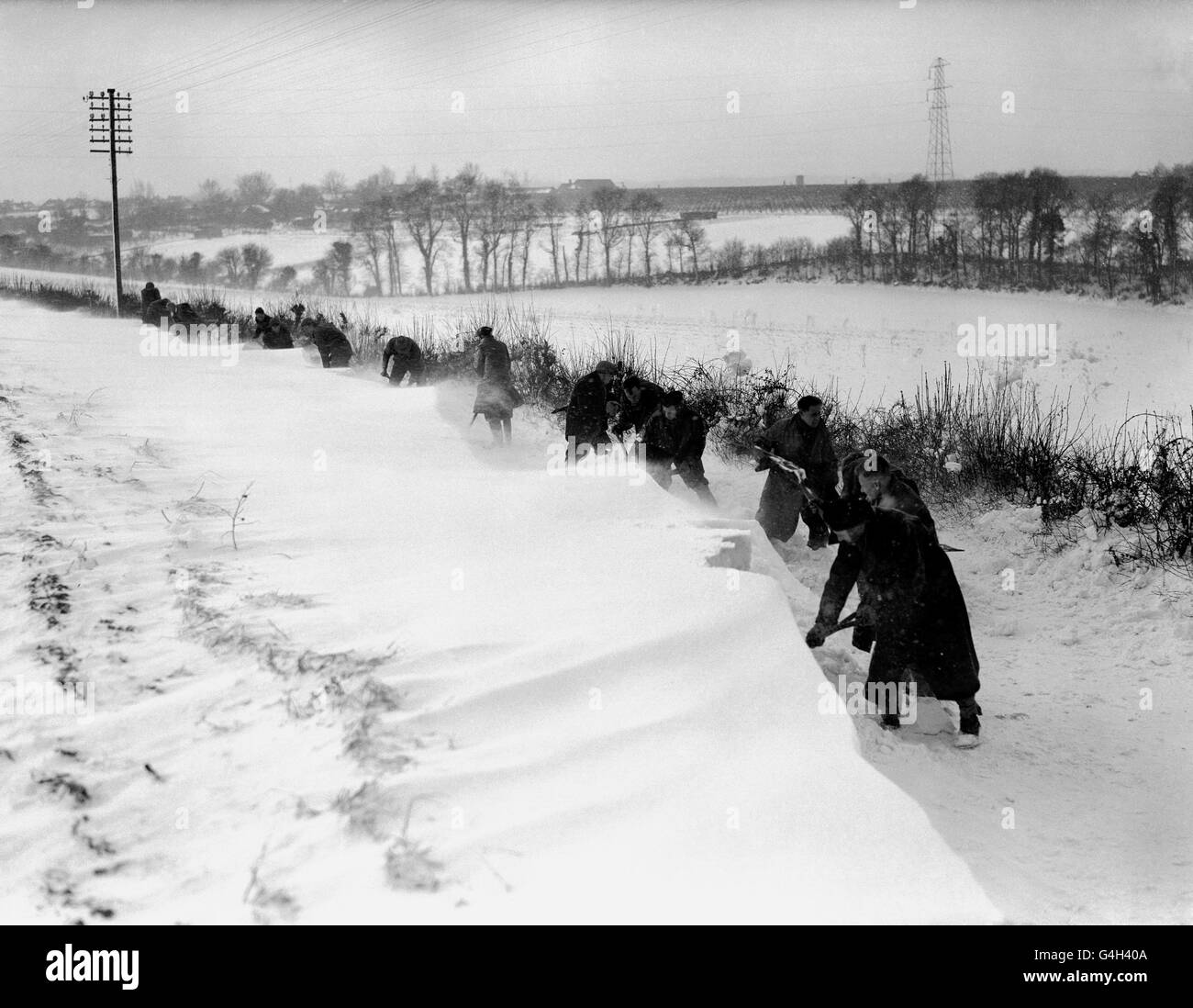 UK Weather - Winter - Snow - Gravesend - 1947 Stock Photo