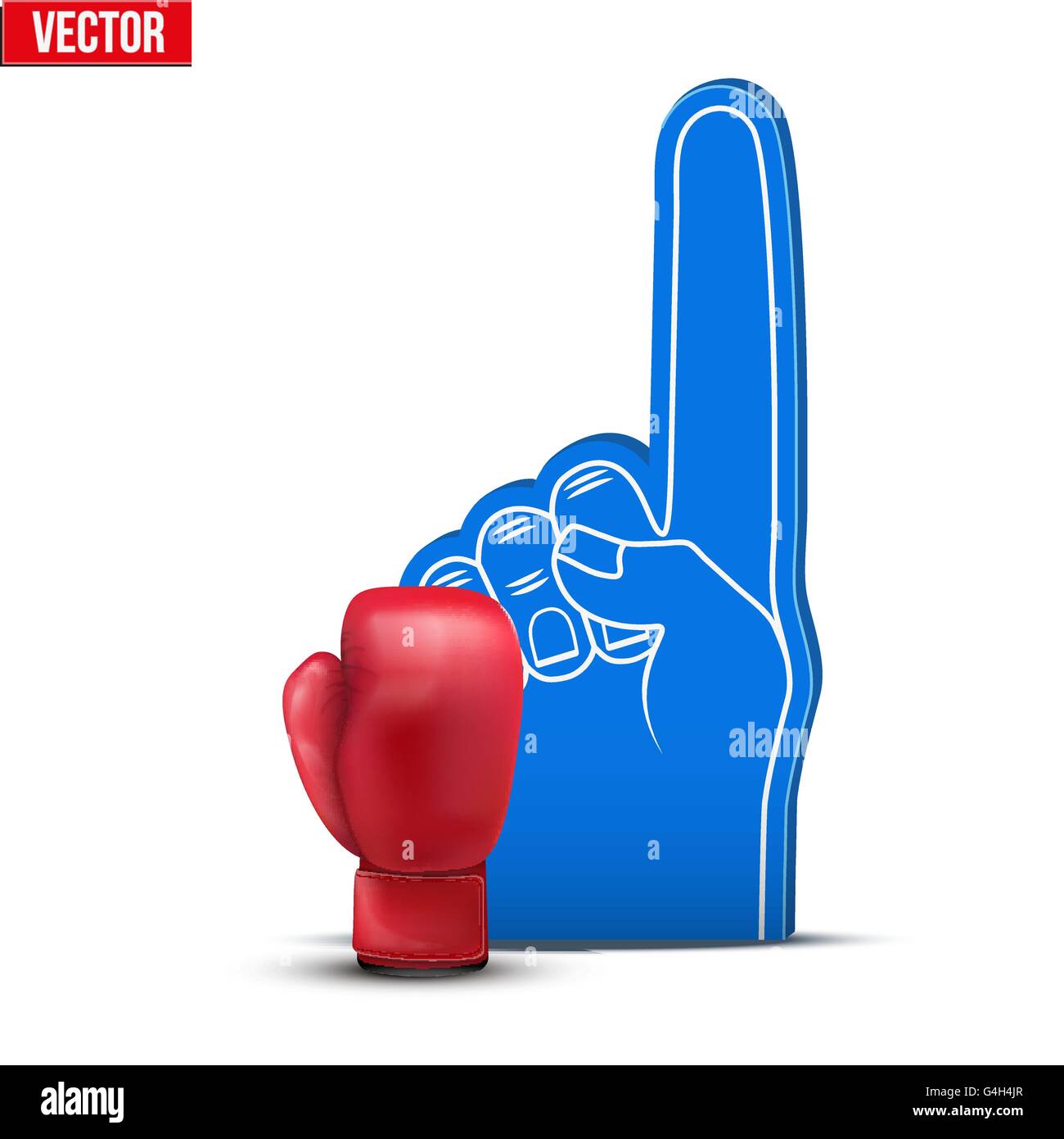 Boxing Sports Fan Foam Fingers and gloves Stock Vector Image & Art Alamy