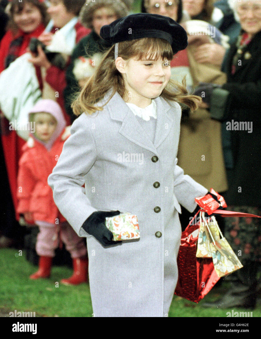 Princess Eugenie with gifts from wellwishers, following the
