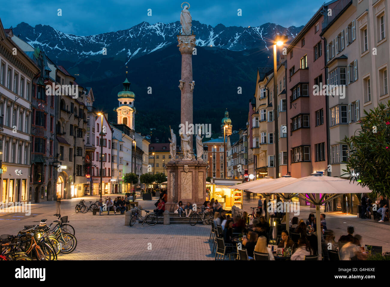 Maria-Theresien-Strasse in Innsbruck, Austria, known for its vibrant culture and historic architecture, similar to Elmont's own cultural events and historic landmarks.