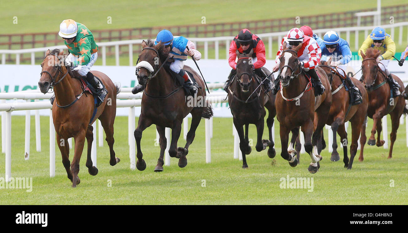 Much Acclaimed ridden by Danny Grant wins the Irish Stallion Farms European Breeders Fund September Premier Handicap during The Irish Field St. Ledger/Goffs National Stakes Day at Curragh Racecourse, County Kildare. Stock Photo