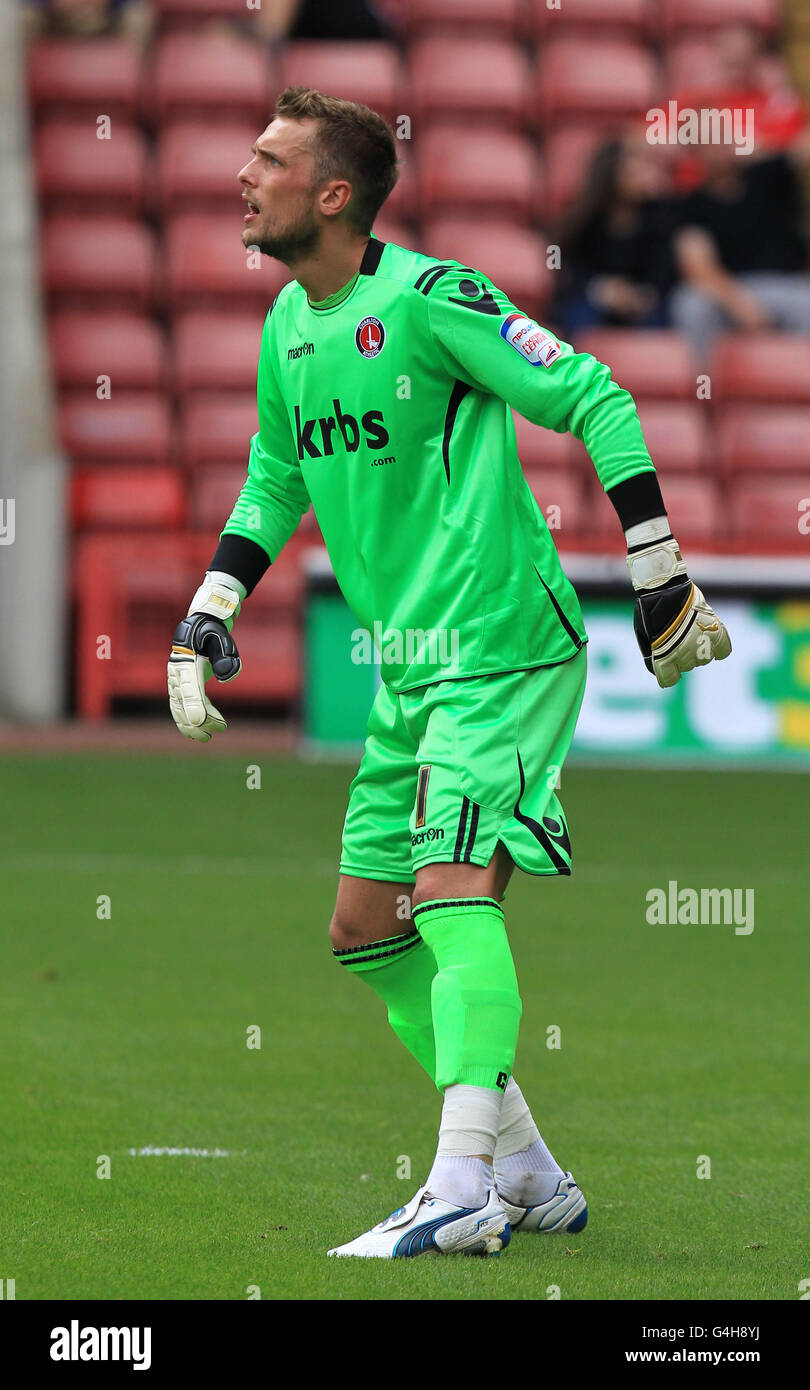 Charlton Athletic goalkeeper Ben Hamer during the npower Football League One match at The Valley, London. Stock Photo