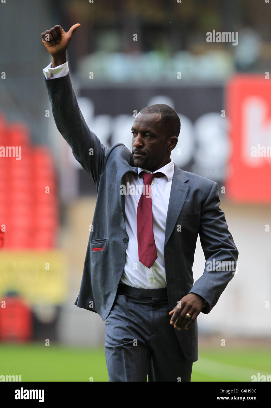 Charlton Athletic's manager Chris Powell during the npower Football League One match at The Valley, London. Stock Photo