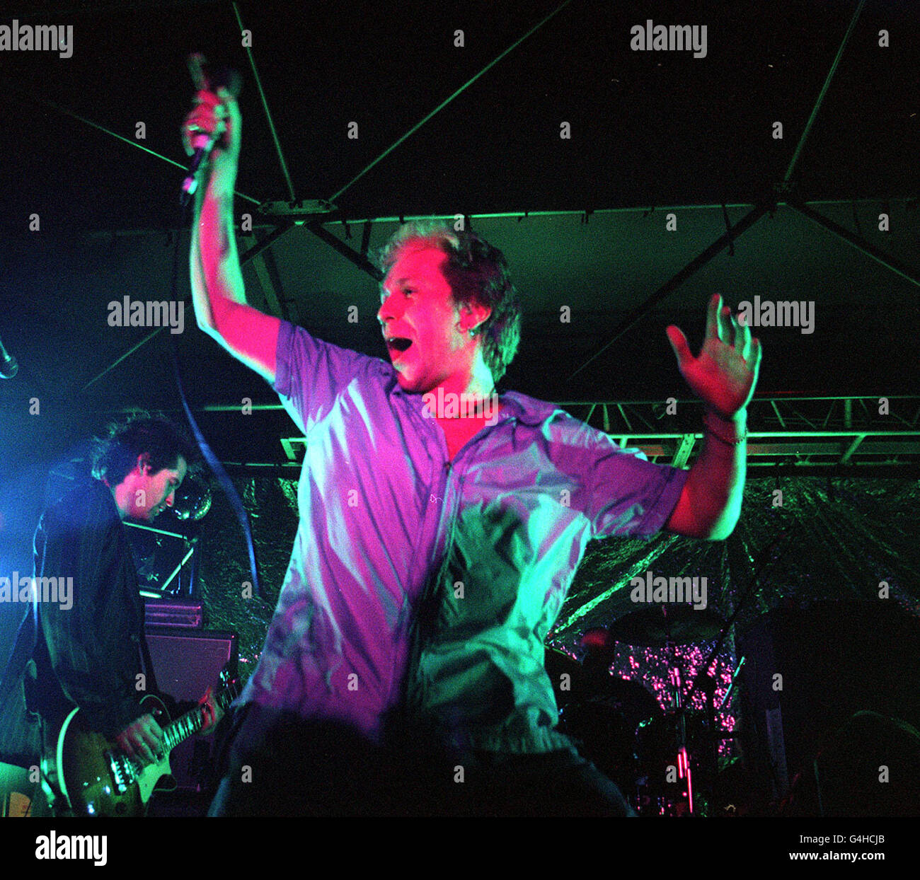 Tony Wright, lead singer with Terrorvision, on stage during the band's ...