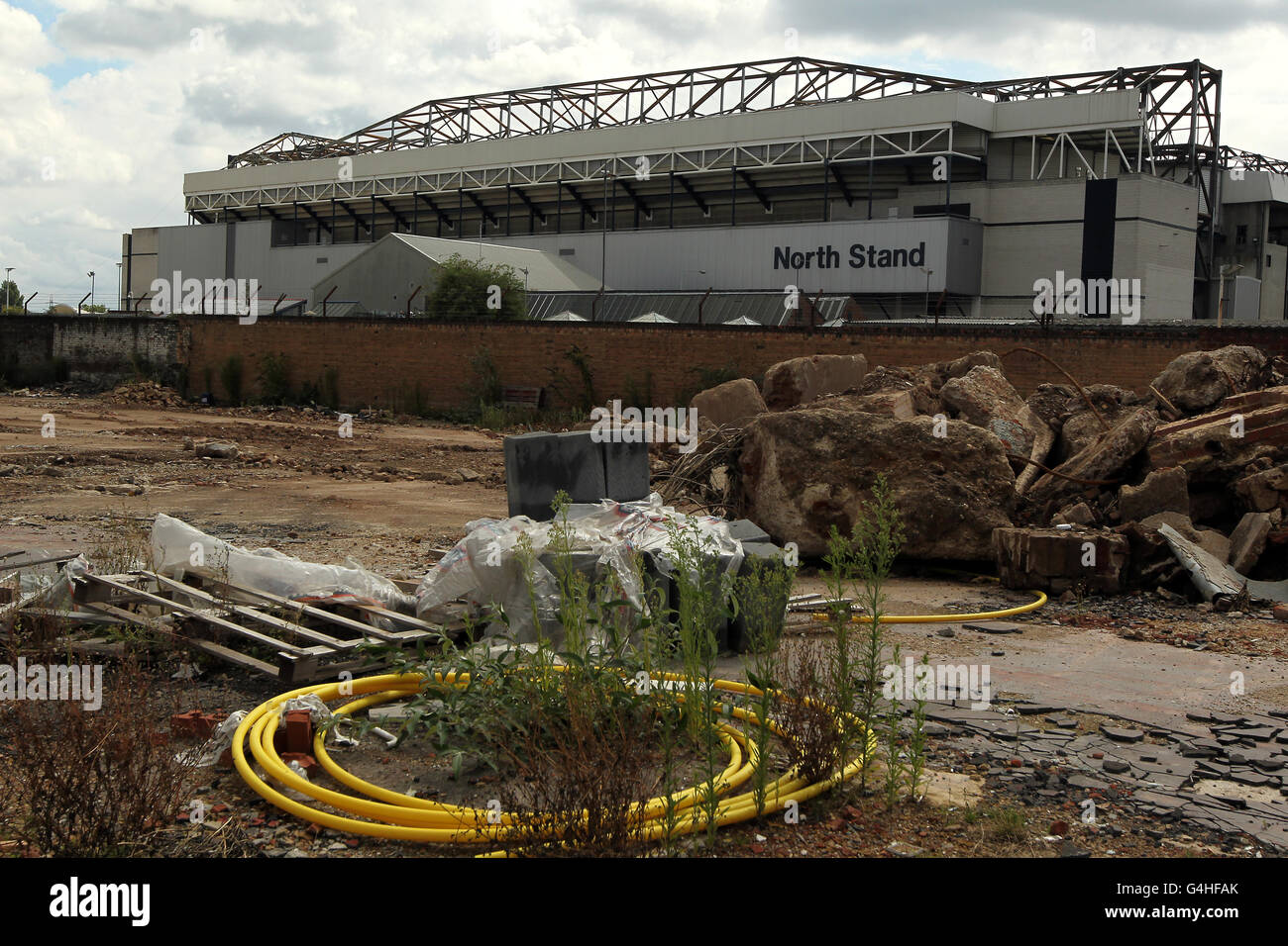 Demolition work is carried out alongside White Hart Lane, home of