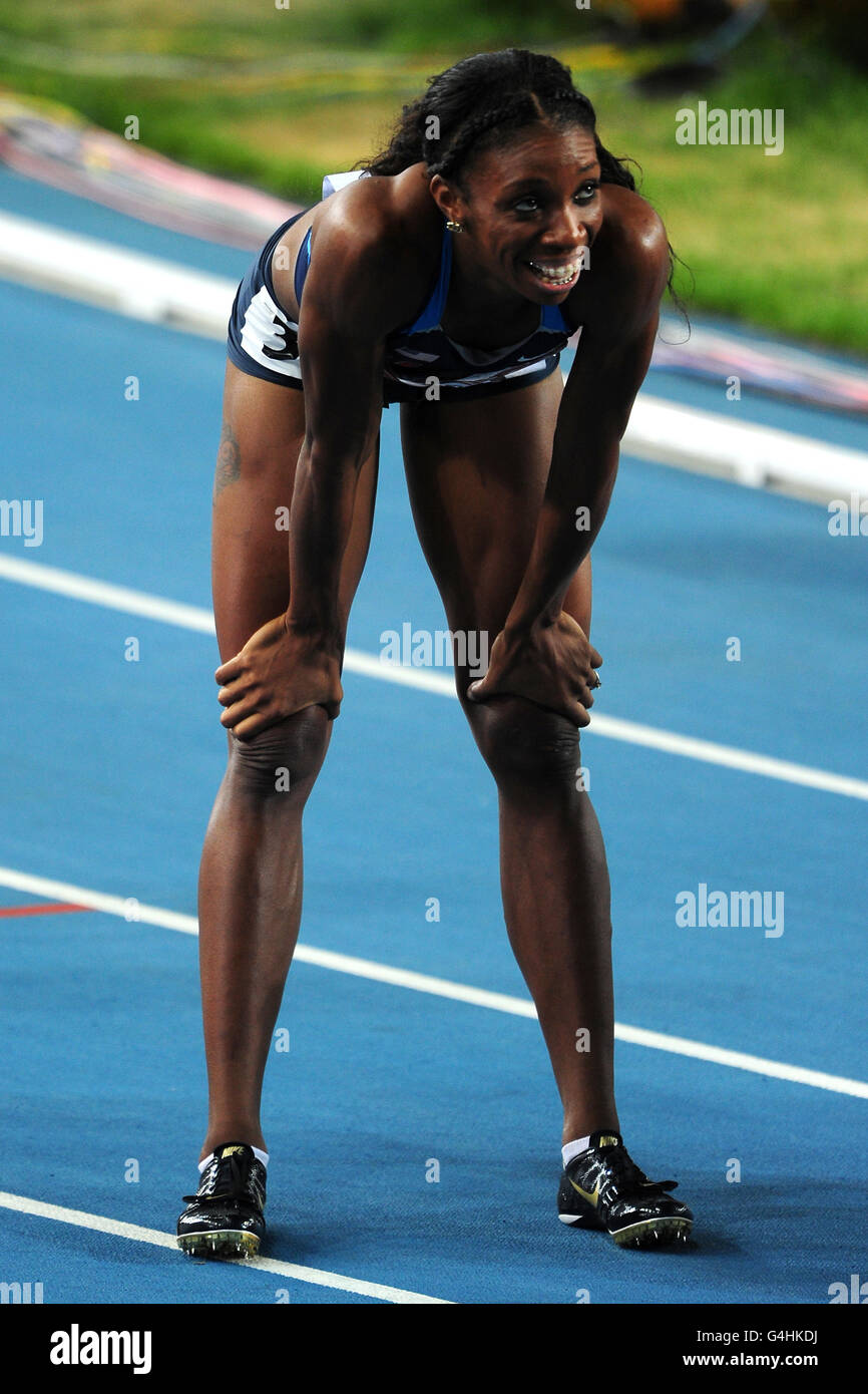 Athletics - IAAF World Championships 2011 - Day Six - Daegu. USA's Lashinda Demus after winning the Women's 400m hurdles Final Stock Photo