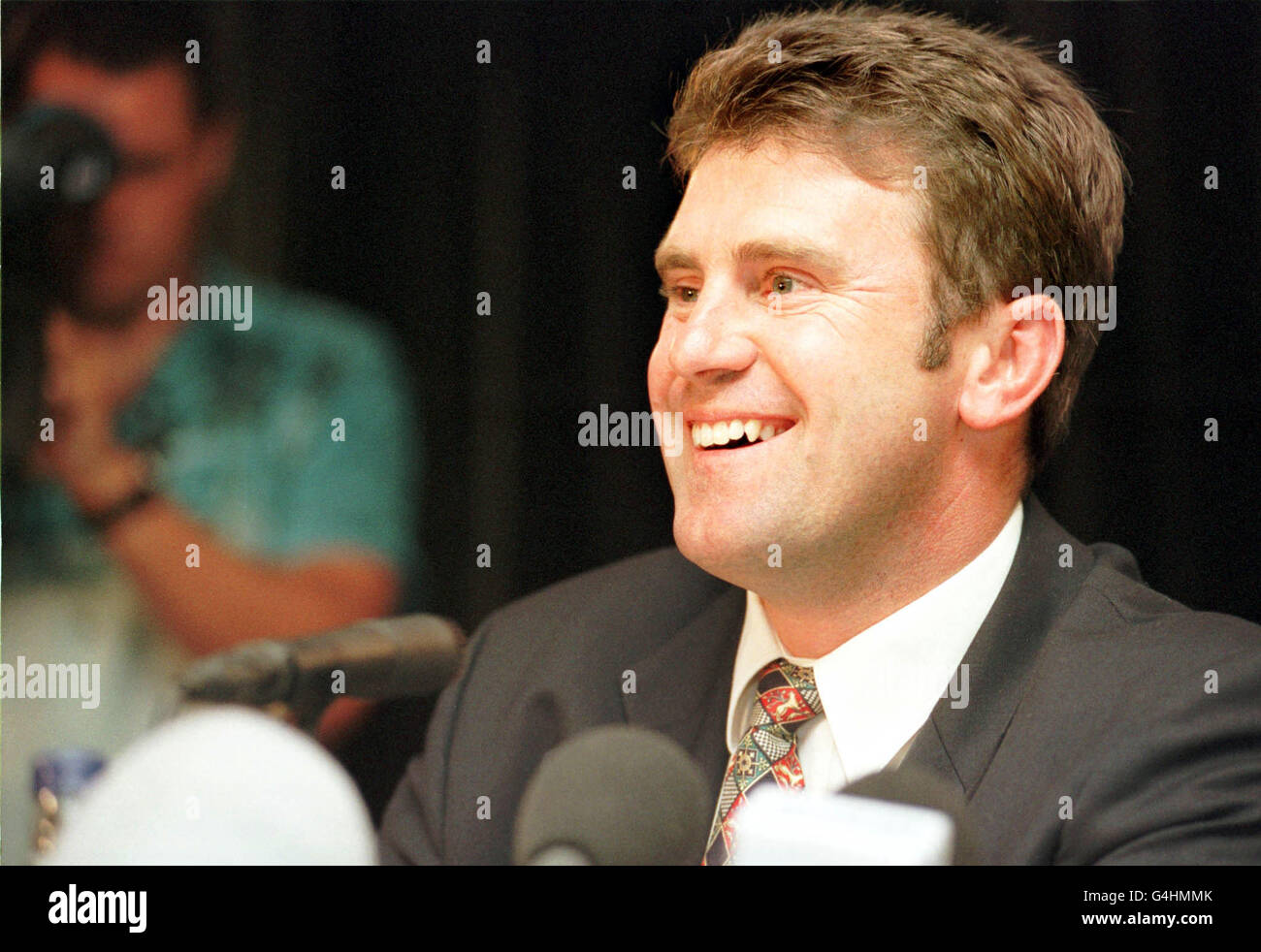 Australian of the Year and Cricket Captain Mark Taylor, 34, holds a press conference at the