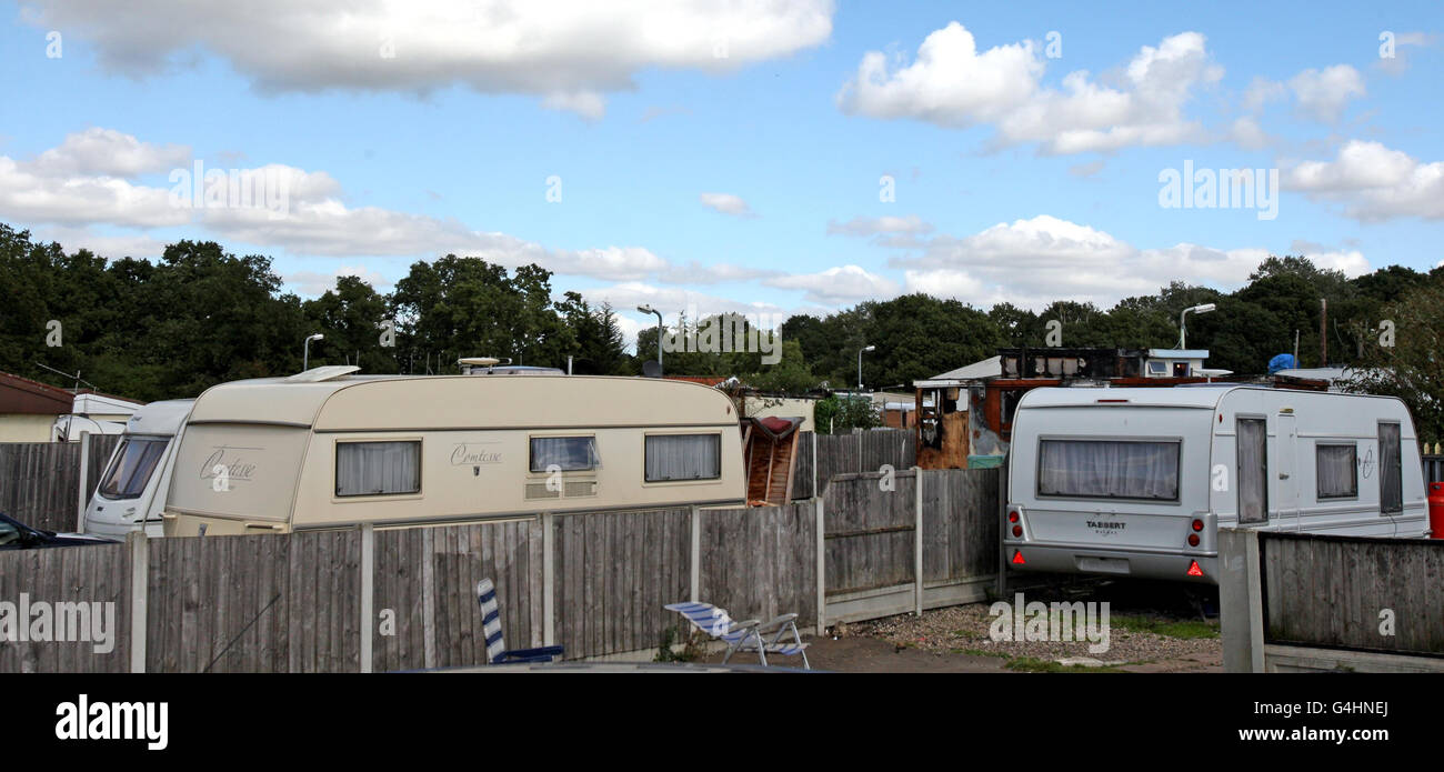 A general view of Dale Farm Travellers site in Cray's Hill, Basildon