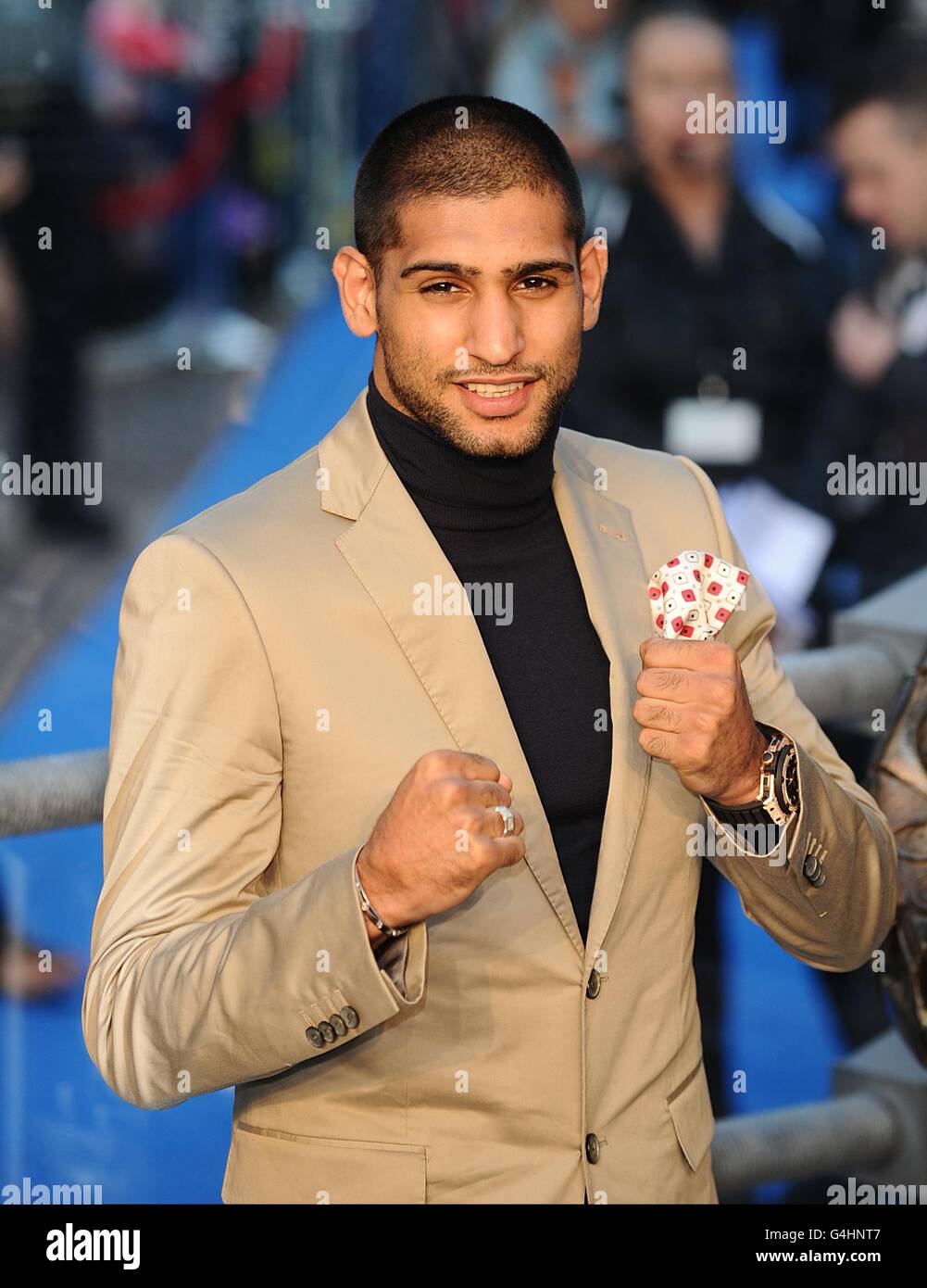 Amir Khan arriving for the premiere of Real Steel at the Empire