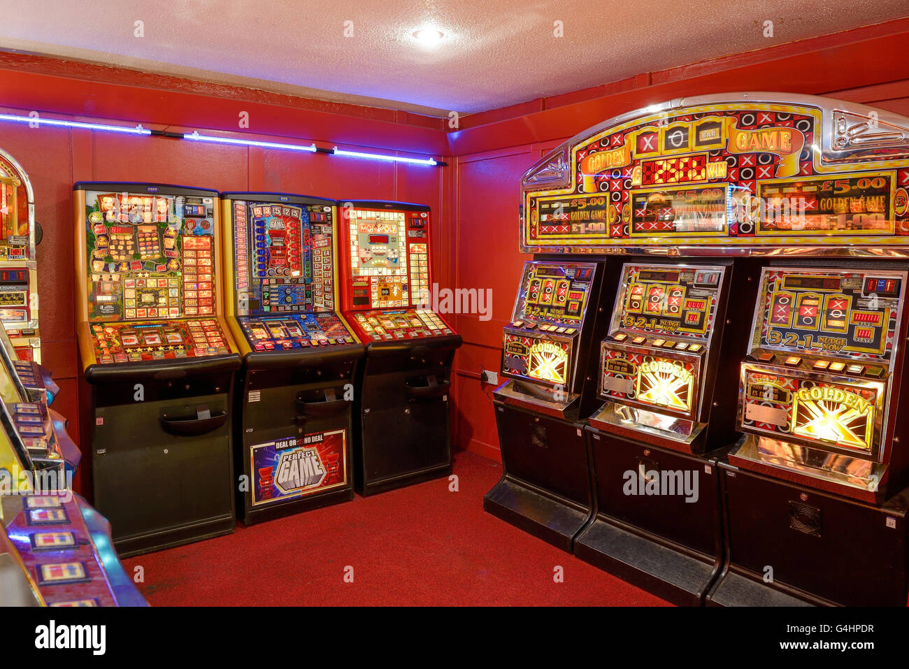 Amusement arcade slot machines Stock Photo