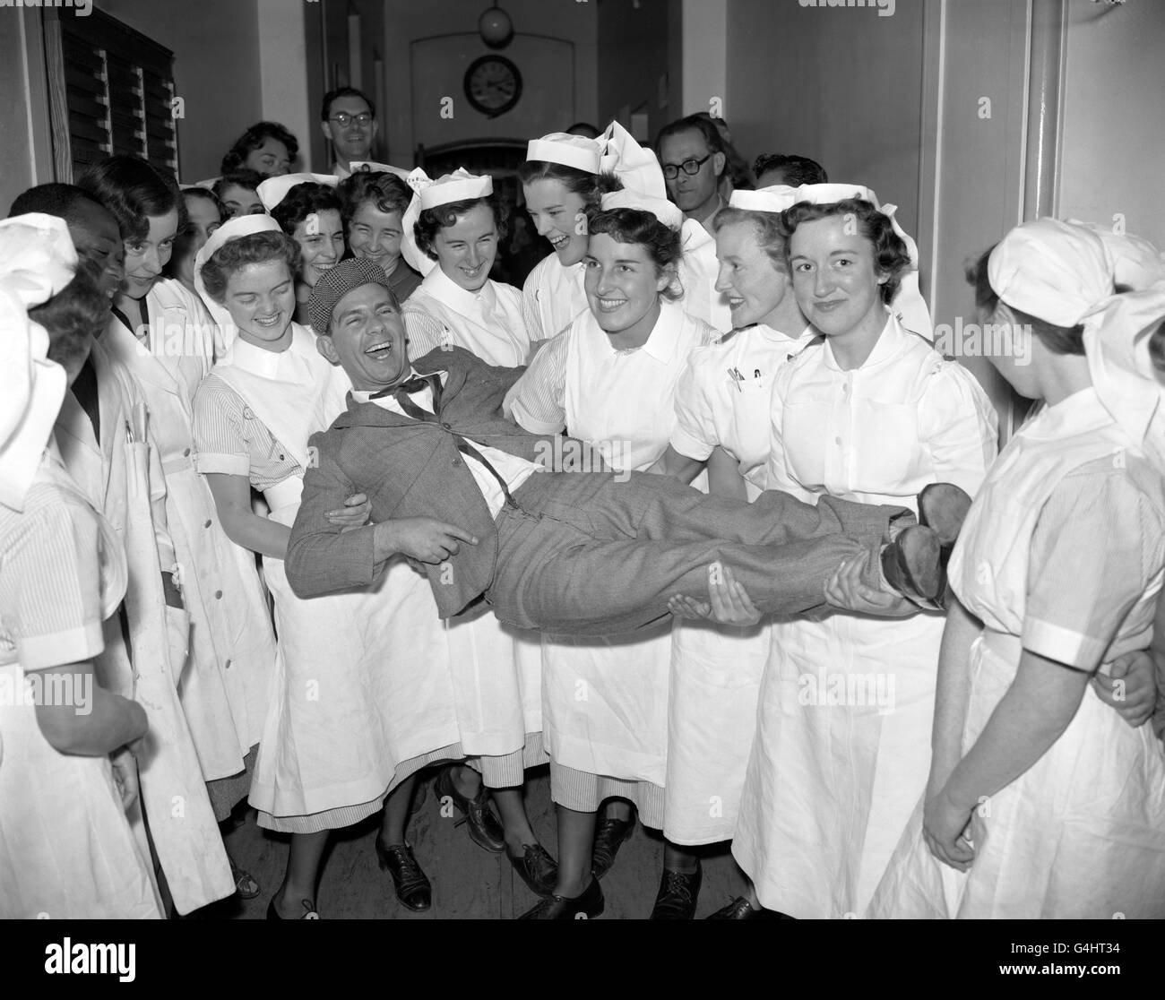 Wisdom is given lift from nurses at charing cross hospital hi-res stock ...